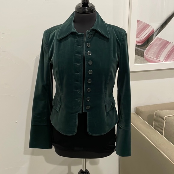 Theory Jackets & Blazers - Theory Hunter Green Velvet fitted jacket SZ 8